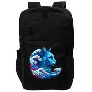 Blue Cat Wave For Kamala 47 Funny Cat Ladies Harris 2024 Cool Gift Impact Tech Backpack