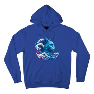 Blue Cat Wave For Kamala 47 Funny Cat Ladies Harris 2024 Cool Gift Hoodie