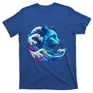 Blue Cat Wave For Kamala 47 Funny Cat Ladies Harris 2024 Cool Gift T-Shirt