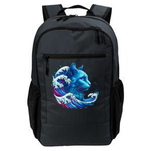 Blue Cat Wave For Kamala 47 Funny Cat Ladies Harris 2024 Cool Gift Daily Commute Backpack