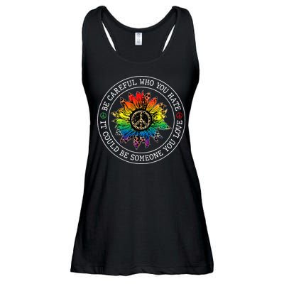 Be Careful Who You Hate It Could Be Someone Ladies Essential Flowy Tank