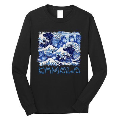 Blue Cats Wave Childless Cat Lady For Kama 2024 Long Sleeve Shirt