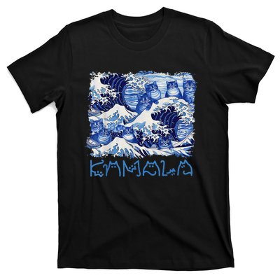 Blue Cats Wave Childless Cat Lady For Kama 2024 T-Shirt