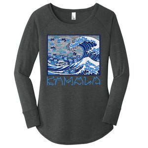 Blue Cats Wave Childless Cat Lady For Kama 2024 Women's Perfect Tri Tunic Long Sleeve Shirt