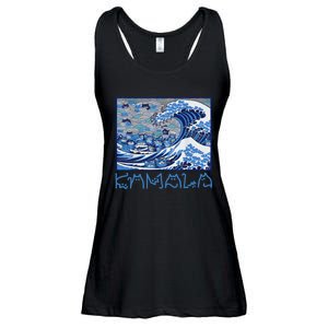 Blue Cats Wave Childless Cat Lady For Kama 2024 Ladies Essential Flowy Tank