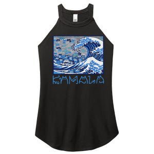 Blue Cats Wave Childless Cat Lady For Kama 2024 Women's Perfect Tri Rocker Tank