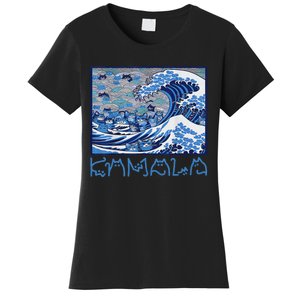 Blue Cats Wave Childless Cat Lady For Kama 2024 Women's T-Shirt