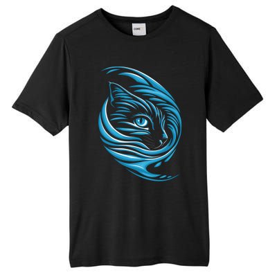 Blue Cat Wave For Kamala 47 Funny Cat Ladies Harris 2024 Gift Tall Fusion ChromaSoft Performance T-Shirt