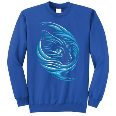 Blue Cat Wave For Kamala 47 Funny Cat Ladies Harris 2024 Gift Sweatshirt