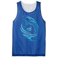 Blue Cat Wave For Kamala 47 Funny Cat Ladies Harris 2024 Gift Mesh Reversible Basketball Jersey Tank