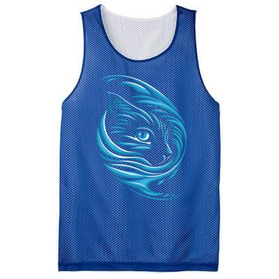 Blue Cat Wave For Kamala 47 Funny Cat Ladies Harris 2024 Gift Mesh Reversible Basketball Jersey Tank