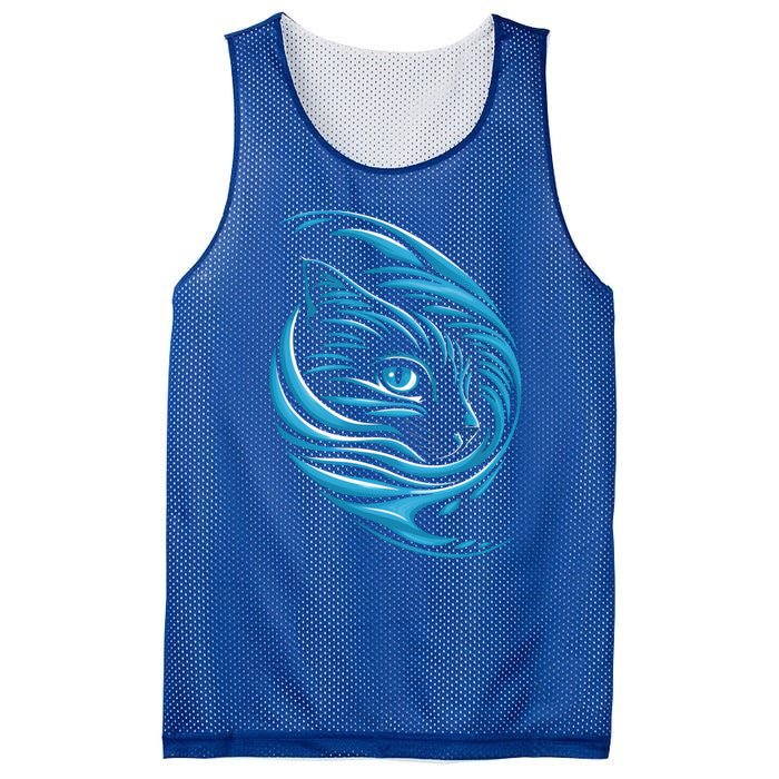 Blue Cat Wave For Kamala 47 Funny Cat Ladies Harris 2024 Gift Mesh Reversible Basketball Jersey Tank