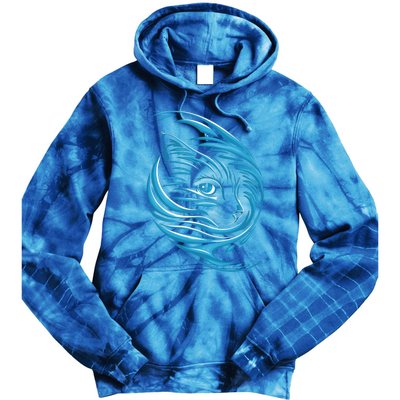 Blue Cat Wave For Kamala 47 Funny Cat Ladies Harris 2024 Gift Tie Dye Hoodie