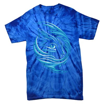 Blue Cat Wave For Kamala 47 Funny Cat Ladies Harris 2024 Gift Tie-Dye T-Shirt