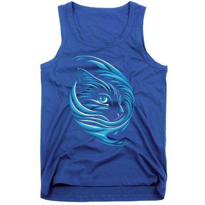 Blue Cat Wave For Kamala 47 Funny Cat Ladies Harris 2024 Gift Tank Top