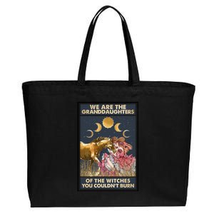 Boho Cow We Are The Granddaughters Of Witches Western Gift Cotton Canvas Jumbo Tote