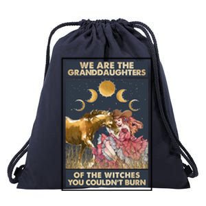 Boho Cow We Are The Granddaughters Of Witches Western Gift Drawstring Bag