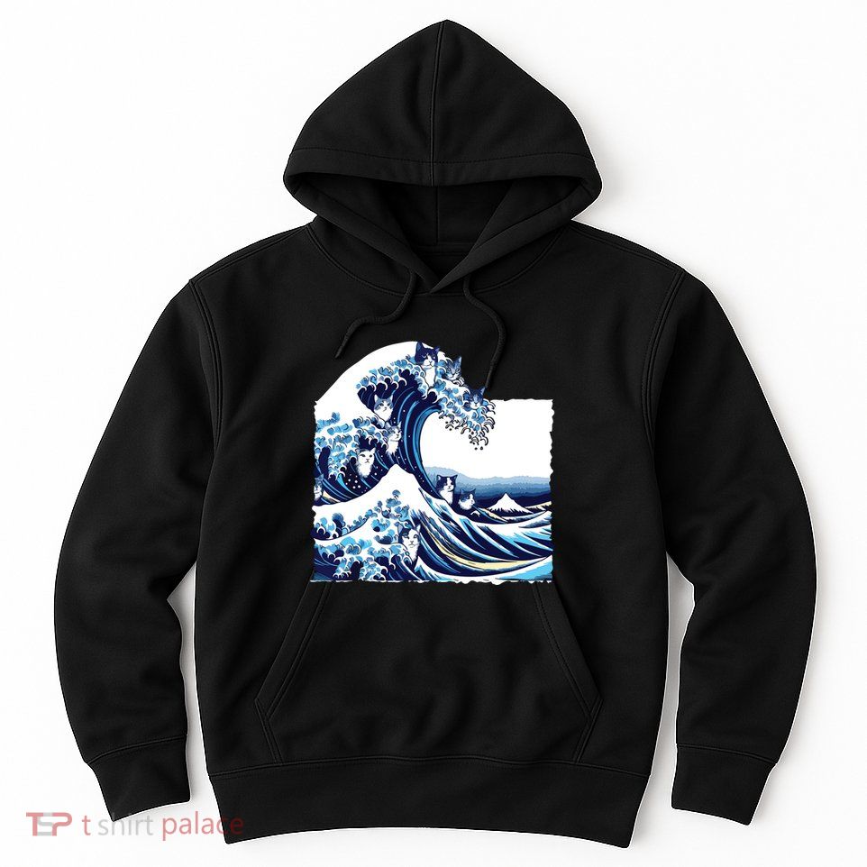 Blue Cats Wave For Kamala Funny Cat Owners Kamala Harris Hoodie