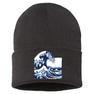 Blue Cats Wave For Kamala Funny Cat Owners Kamala Harris Sustainable Knit Beanie