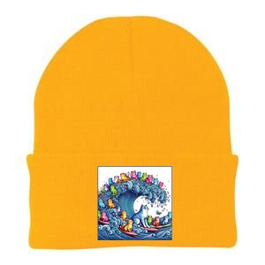 Blue Cats Wave For Kamala Funny Knit Cap Winter Beanie