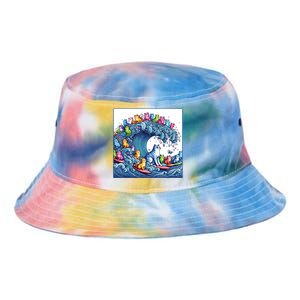 Blue Cats Wave For Kamala Funny Tie Dye Newport Bucket Hat