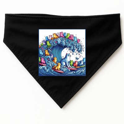 Blue Cats Wave For Kamala Funny USA-Made Doggie Bandana