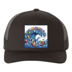 Blue Cats Wave For Kamala Funny Yupoong Adult 5-Panel Trucker Hat