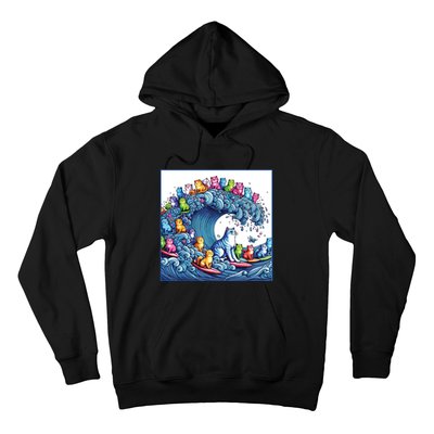 Blue Cats Wave For Kamala Funny Hoodie