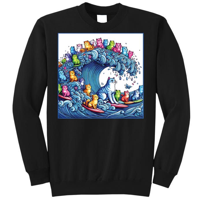 Blue Cats Wave For Kamala Funny Sweatshirt