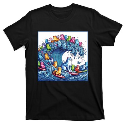 Blue Cats Wave For Kamala Funny T-Shirt