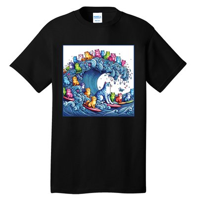 Blue Cats Wave For Kamala Funny Tall T-Shirt