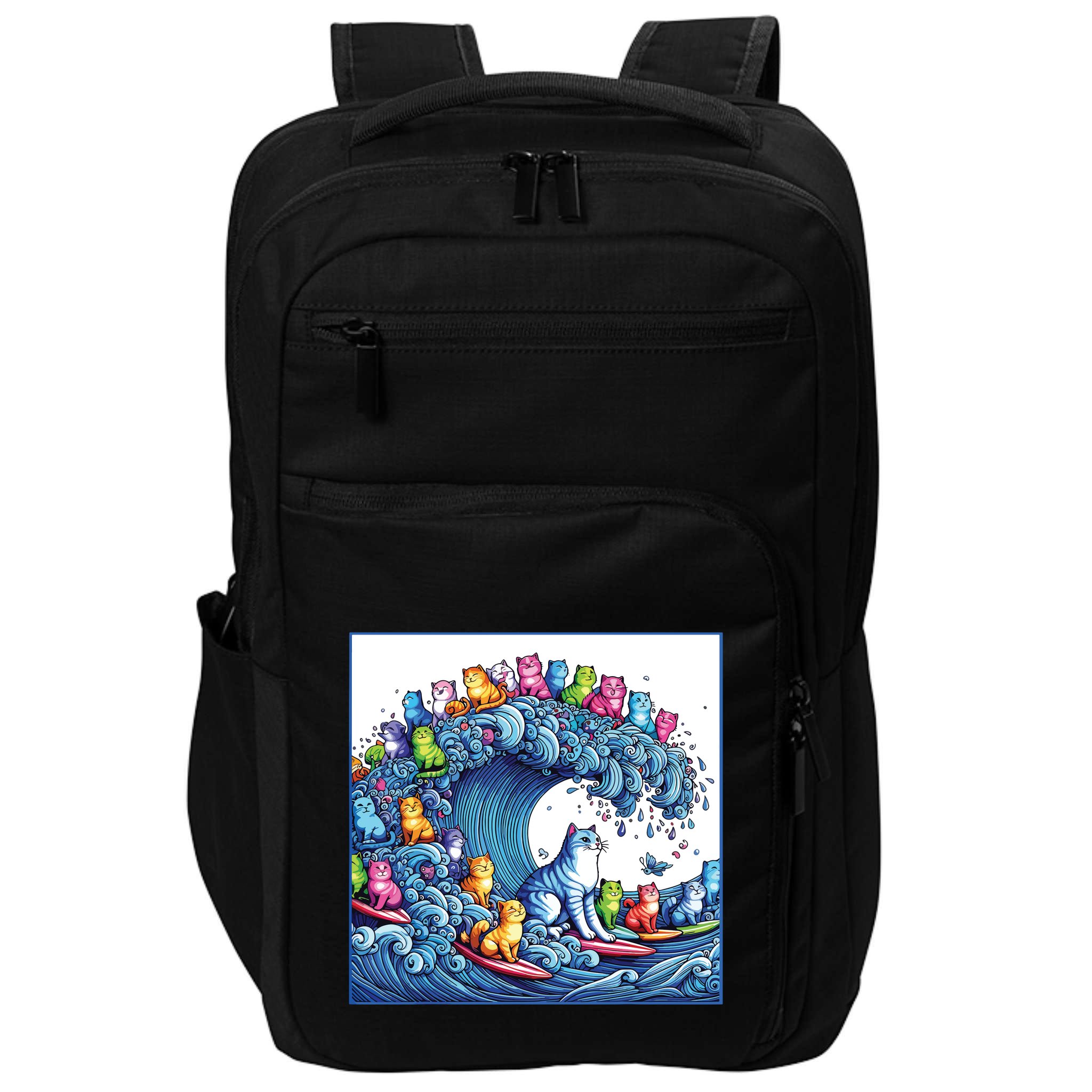 Blue Cats Wave For Kamala Funny Impact Tech Backpack