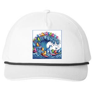 Blue Cats Wave For Kamala Funny Snapback Five-Panel Rope Hat