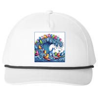 Blue Cats Wave For Kamala Funny Snapback Five-Panel Rope Hat