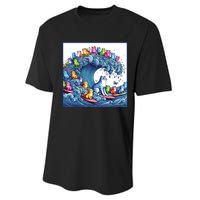 Blue Cats Wave For Kamala Funny Performance Sprint T-Shirt