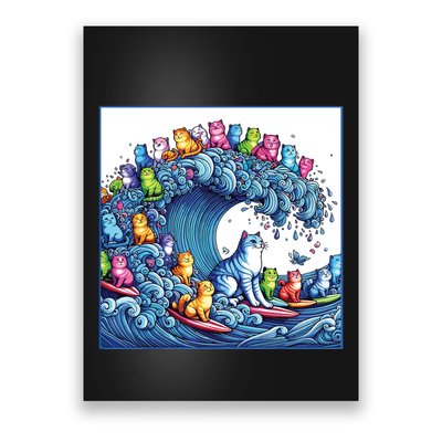 Blue Cats Wave For Kamala Funny Poster