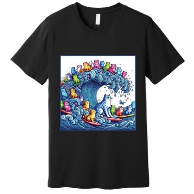 Blue Cats Wave For Kamala Funny Premium T-Shirt
