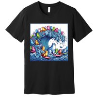 Blue Cats Wave For Kamala Funny Premium T-Shirt