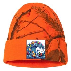 Blue Cats Wave For Kamala Funny Kati Licensed 12" Camo Beanie