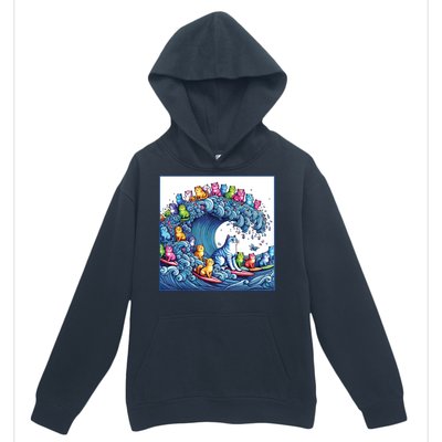 Blue Cats Wave For Kamala Funny Urban Pullover Hoodie