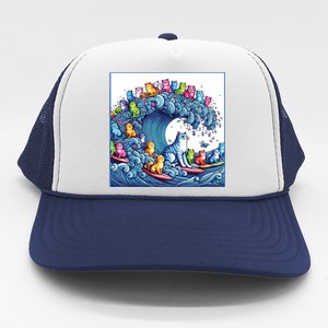 Blue Cats Wave For Kamala Funny Trucker Hat