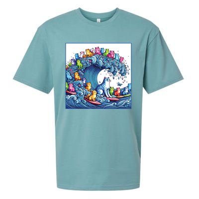 Blue Cats Wave For Kamala Funny Sueded Cloud Jersey T-Shirt