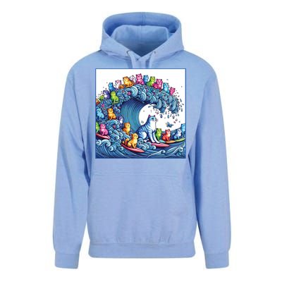 Blue Cats Wave For Kamala Funny Unisex Surf Hoodie