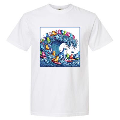 Blue Cats Wave For Kamala Funny Garment-Dyed Heavyweight T-Shirt