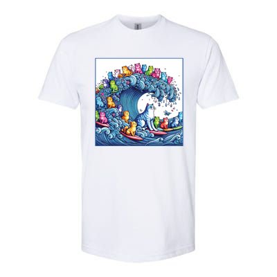 Blue Cats Wave For Kamala Funny Softstyle CVC T-Shirt