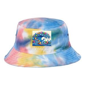 Blue Cats Wave For Kamala Harris Funny Tie Dye Newport Bucket Hat