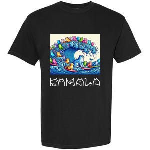 Blue Cats Wave For Kamala Harris Funny Garment-Dyed Heavyweight T-Shirt