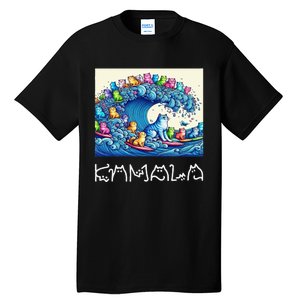 Blue Cats Wave For Kamala Harris Funny Tall T-Shirt