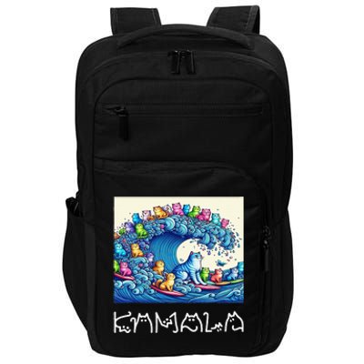 Blue Cats Wave For Kamala Harris Funny Impact Tech Backpack