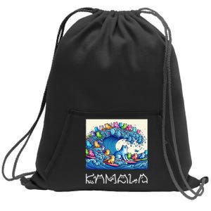 Blue Cats Wave For Kamala Harris Funny Sweatshirt Cinch Pack Bag